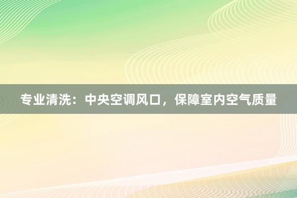 专业清洗：中央空调风口，保障室内空气质量