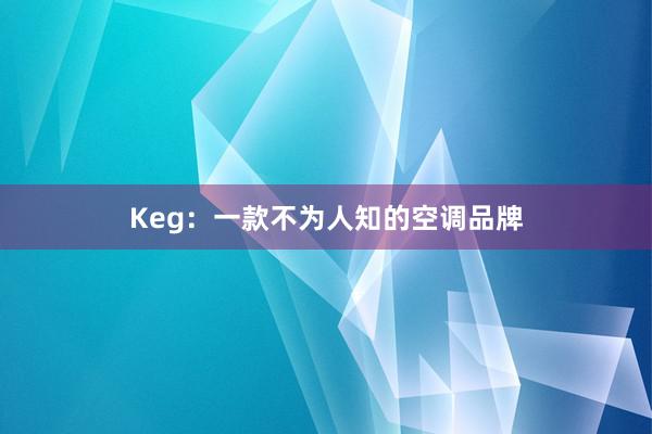 Keg：一款不为人知的空调品牌